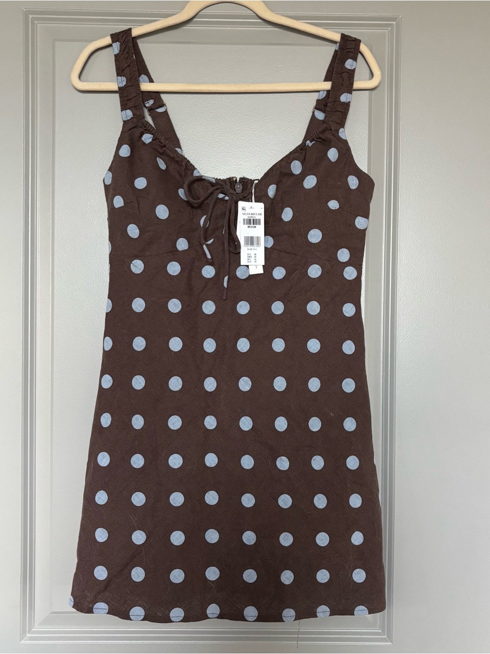 Abercrombie Bra-Free Tie-Front Linen-Blend Mini Dress. NWT! - Picture 6 of 9